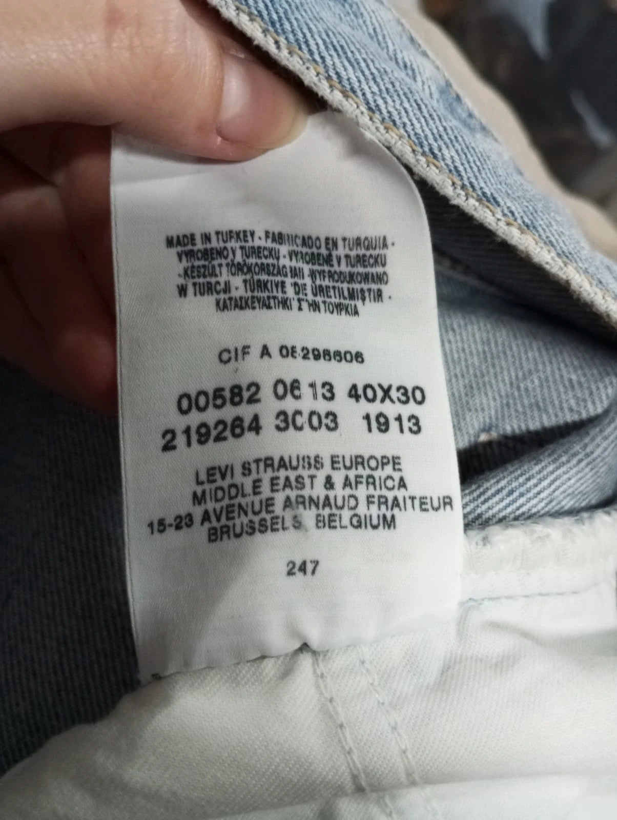 Levis azul 582 06 w40 l30 talla 50 pantalones vaqueros
