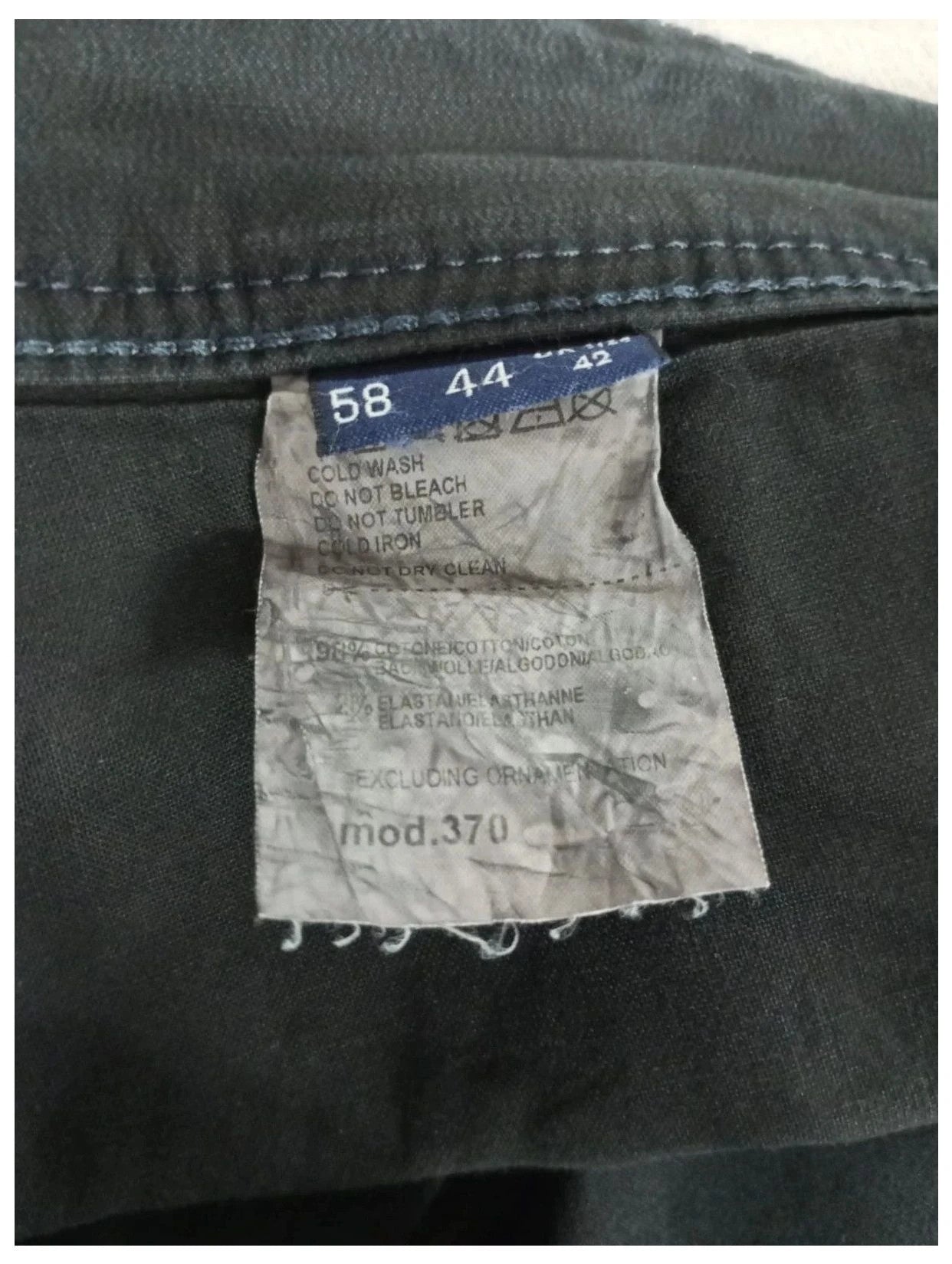 pantalón negro trussardi jeans talla 52