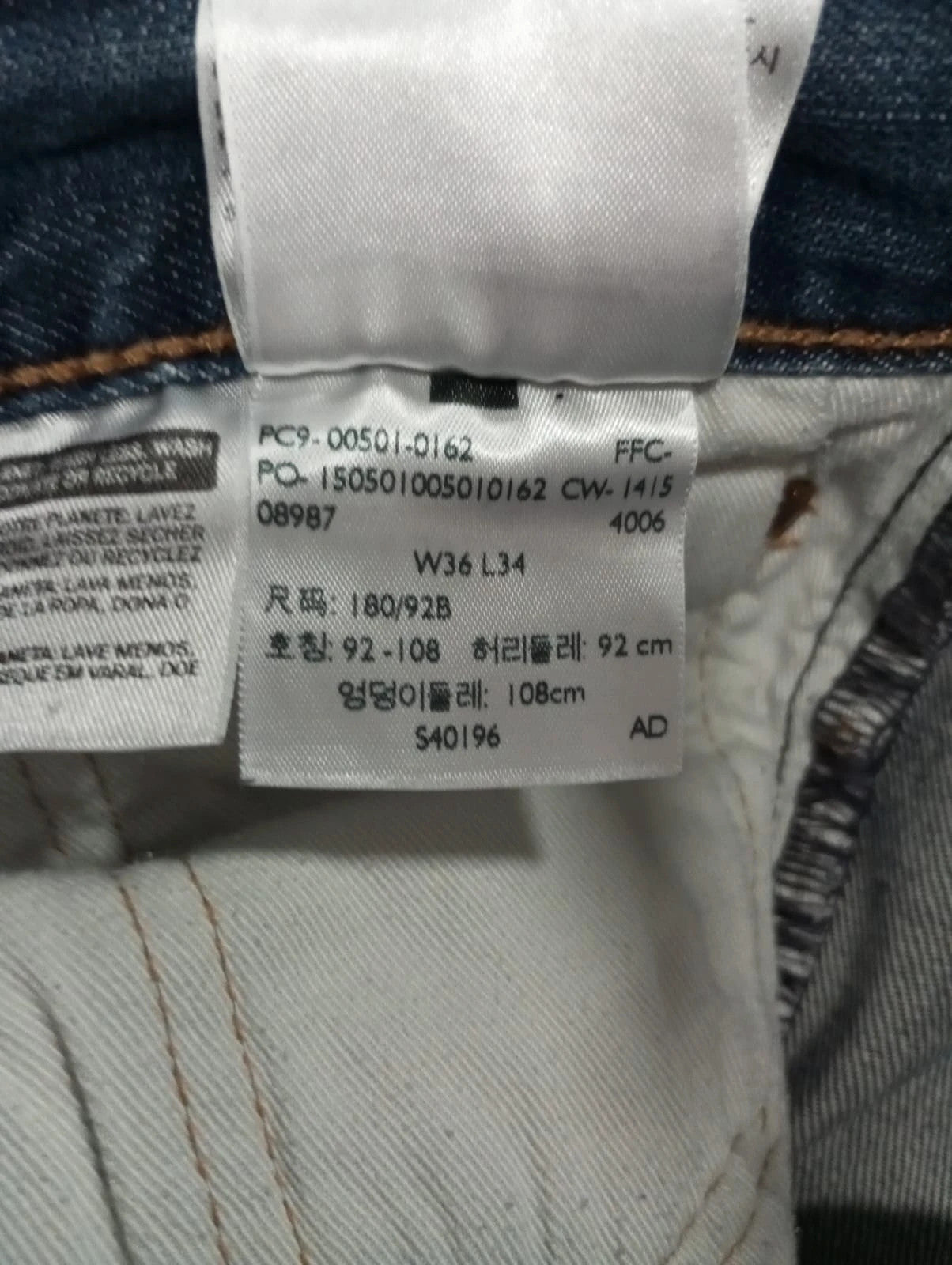 Levis azul 501 w36 l34 talla 46 pantalones vaqueros