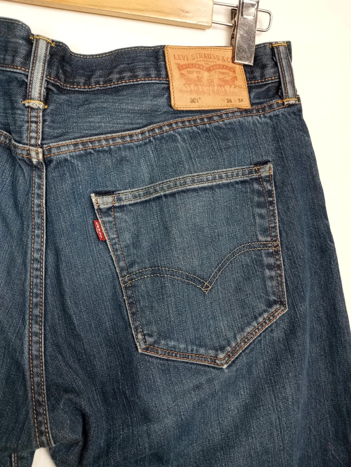 Levis azul 501 w36 l34 talla 46 pantalones vaqueros