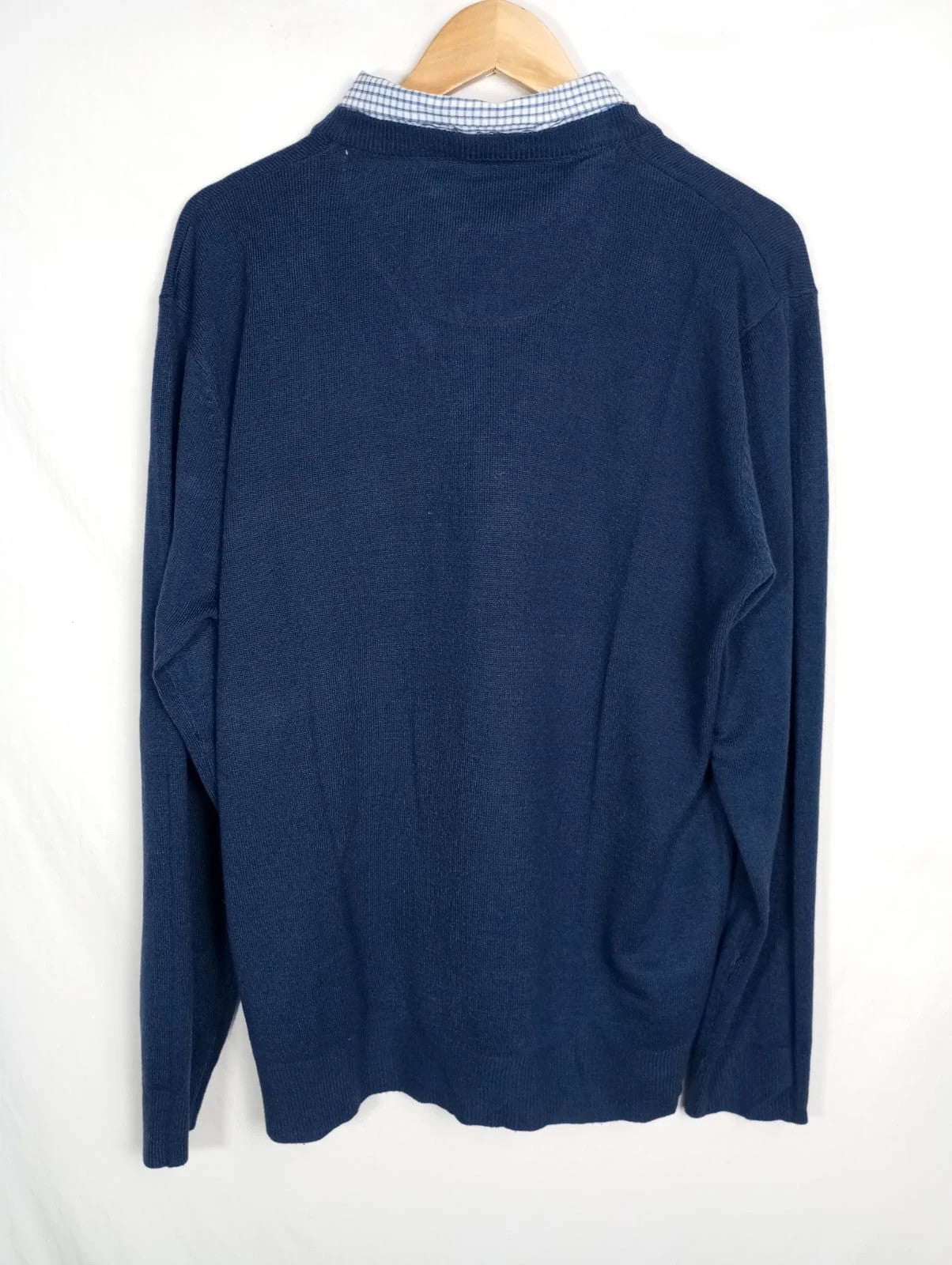 jersey pierre cardin azul marino efecto camisa talla XL
