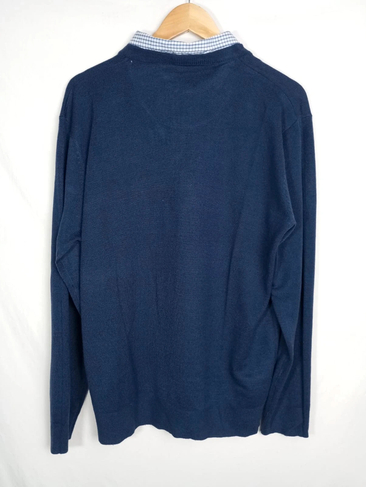 jersey pierre cardin azul marino efecto camisa talla XL