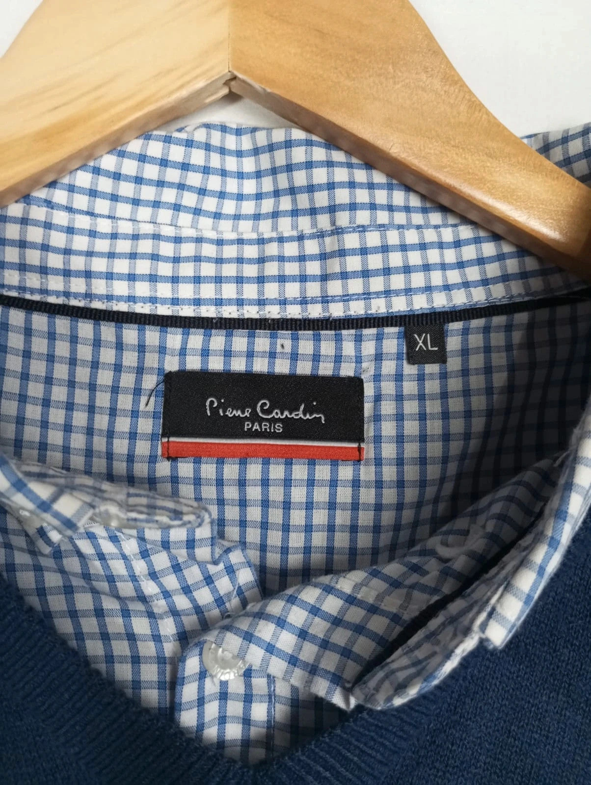 jersey pierre cardin azul marino efecto camisa talla XL