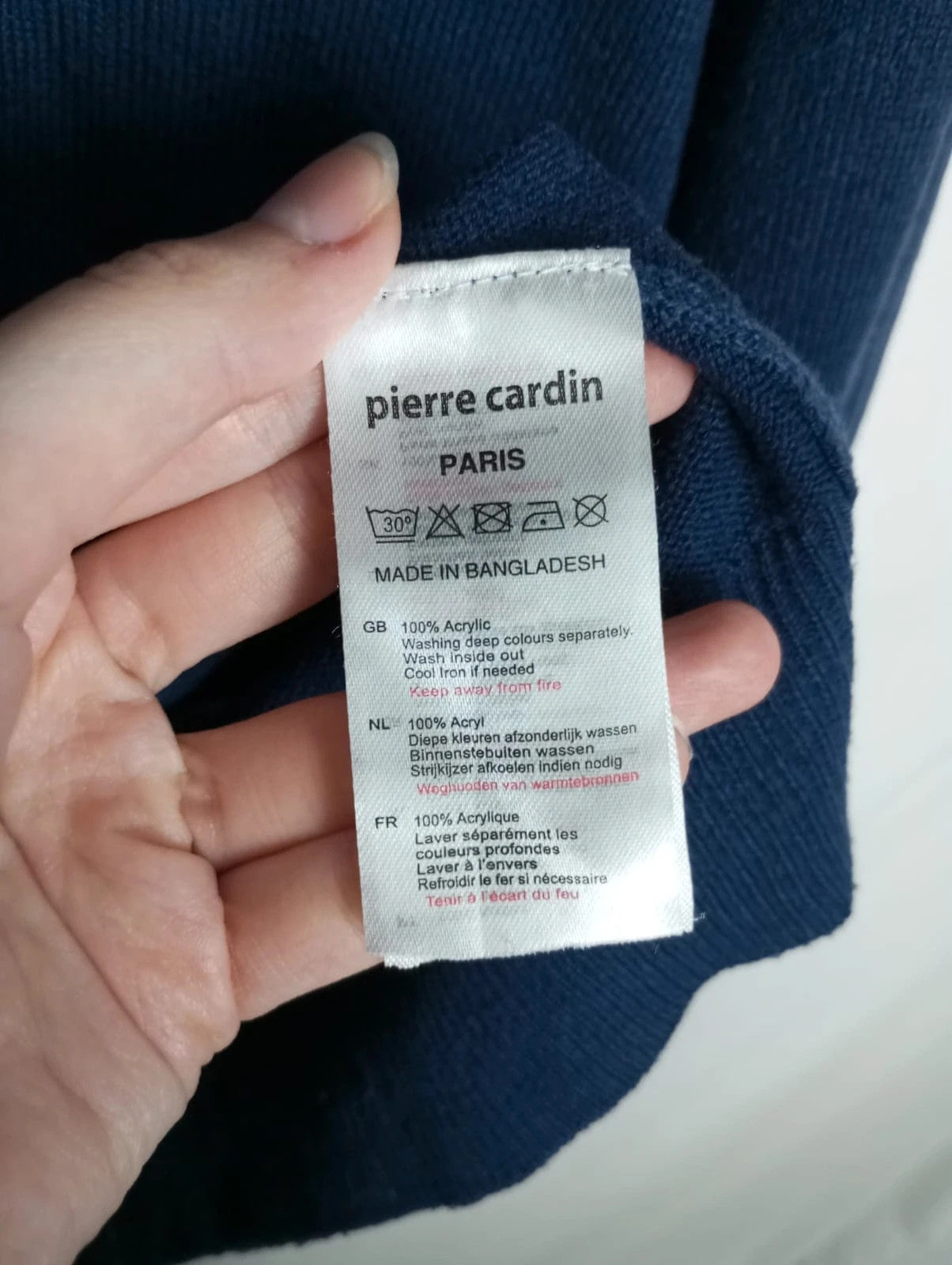 jersey pierre cardin azul marino efecto camisa talla XL