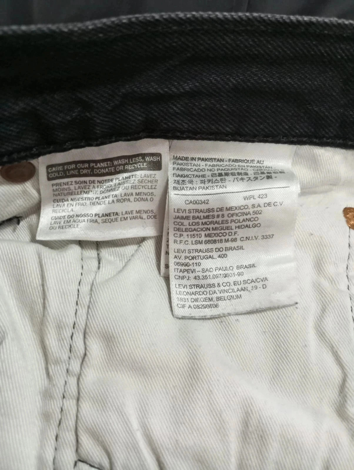 Levis negro501 w34 l34 talla 44 pantalones vaqueros