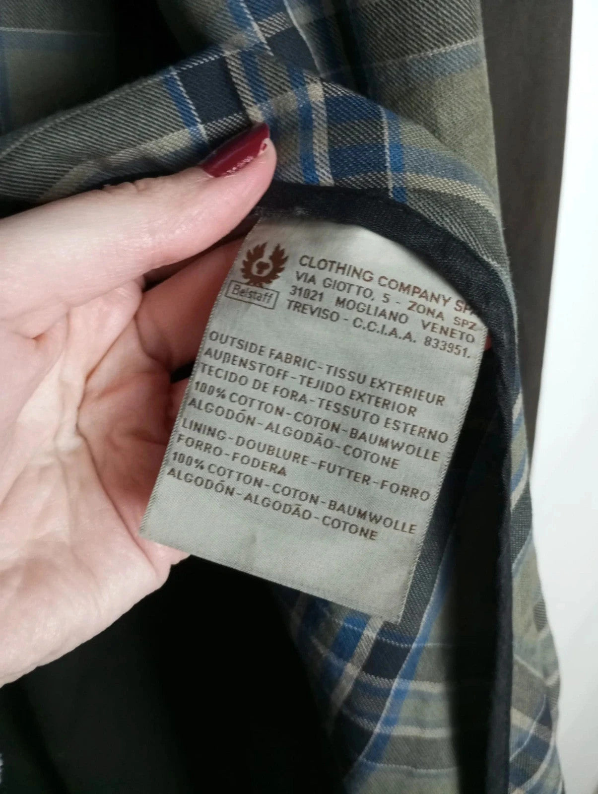Chaqueta de algodón encerado belstaff label gold talla L