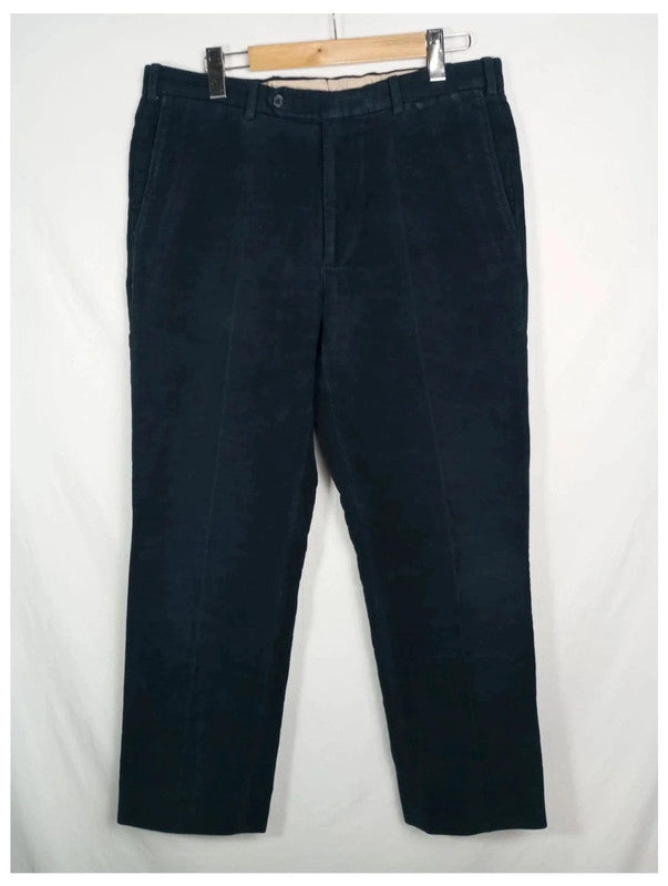 pantalón Burberry azul marino piel de melocotón talla 44 (o 50 italiana)
