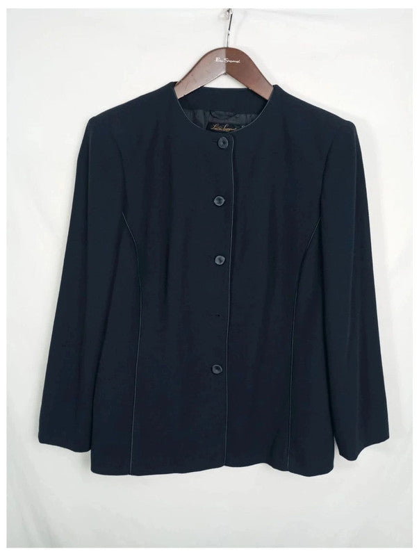 chaqueta de lana virgen azul marino Luisa Spagnoli talla 46