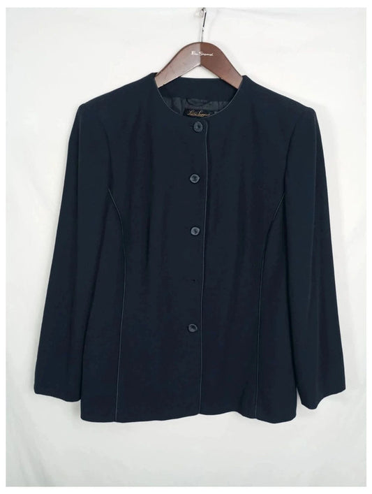 chaqueta de lana virgen azul marino Luisa Spagnoli talla 46