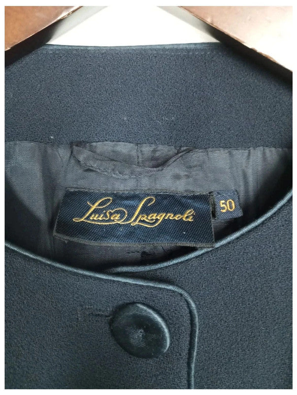 chaqueta de lana virgen azul marino Luisa Spagnoli talla 46