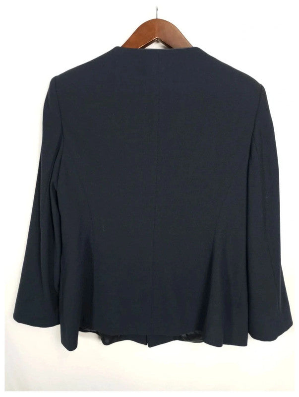 chaqueta de lana virgen azul marino Luisa Spagnoli talla 46