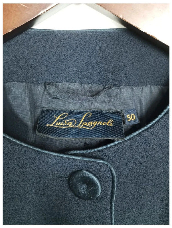 chaqueta de lana virgen azul marino Luisa Spagnoli talla 46