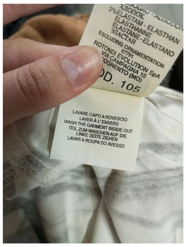 pantalón blanco rayas marrones trussardi talla 24 (UK) o talla 34 España