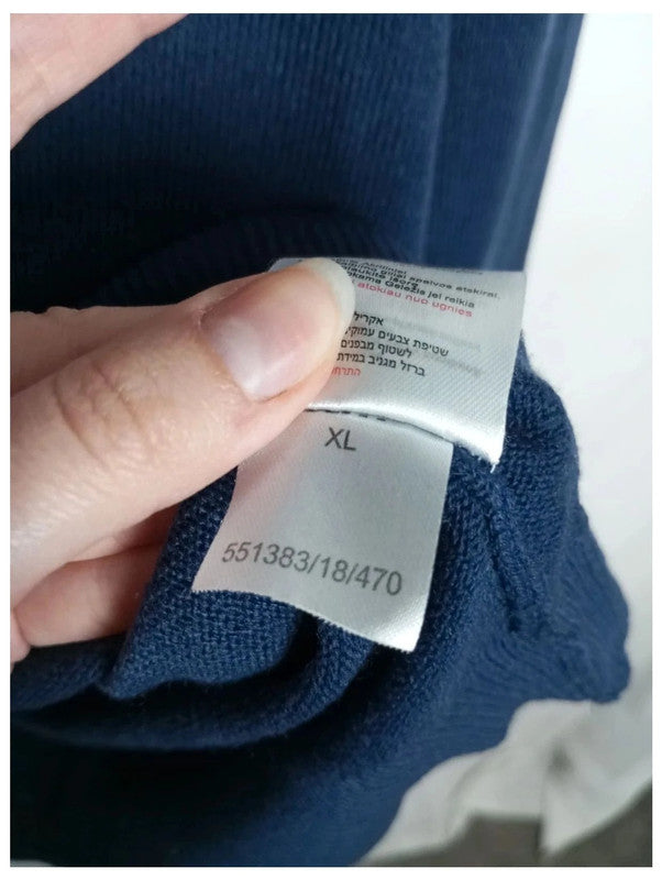 jersey pierre cardin azul marino efecto camisa talla XL