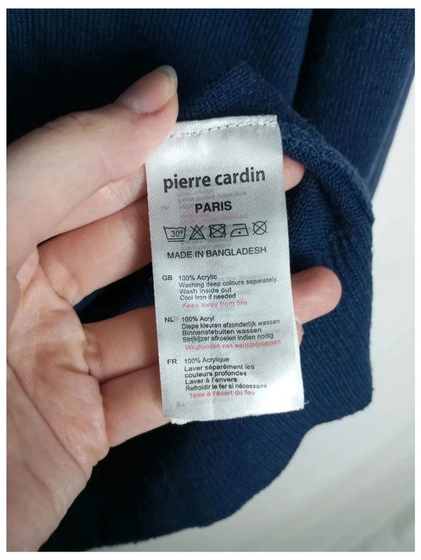 jersey pierre cardin azul marino efecto camisa talla XL