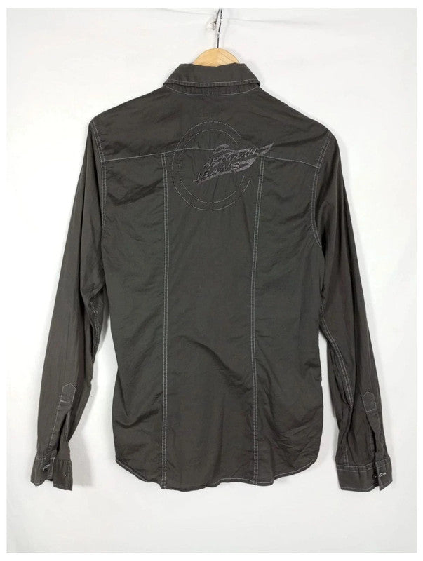 camisa manga larga armani marrón talla s