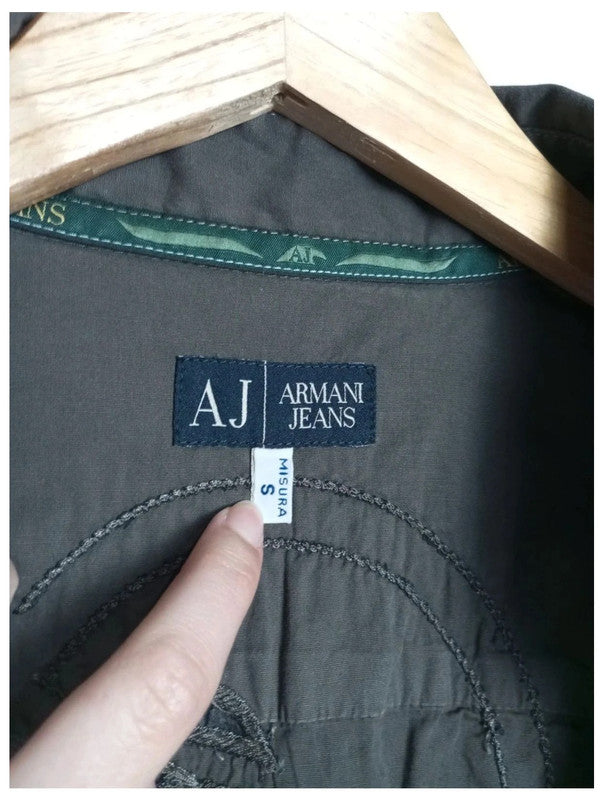 camisa manga larga armani marrón talla s