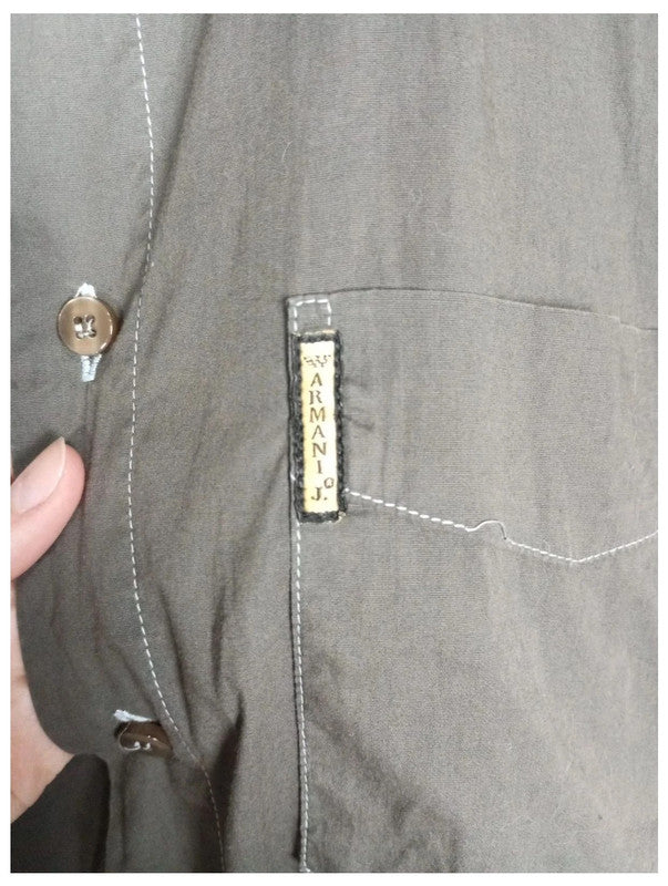 camisa manga larga armani marrón talla s