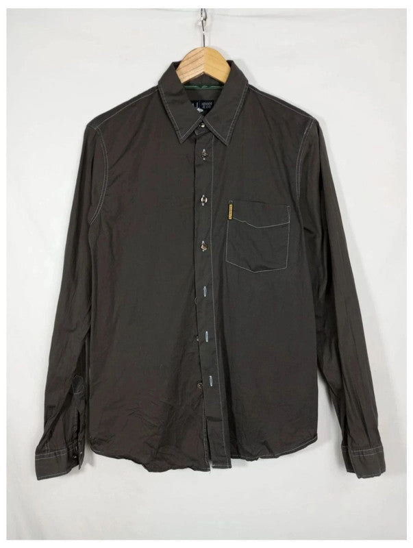 camisa manga larga armani marrón talla s