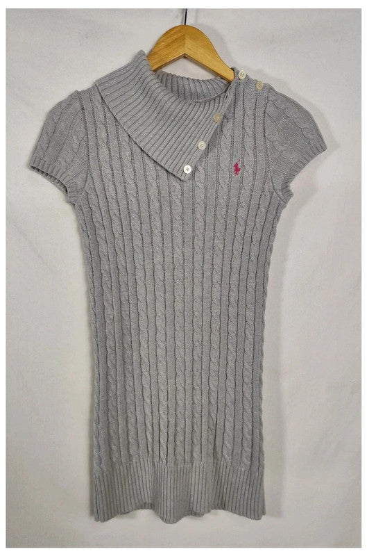 Vestido Jersey manga corta gris Ralph Lauren talla 12/14 años.