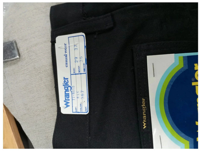 pantalón de campana deadstock vintage wrangler bluebell negro 29x36 talla 34